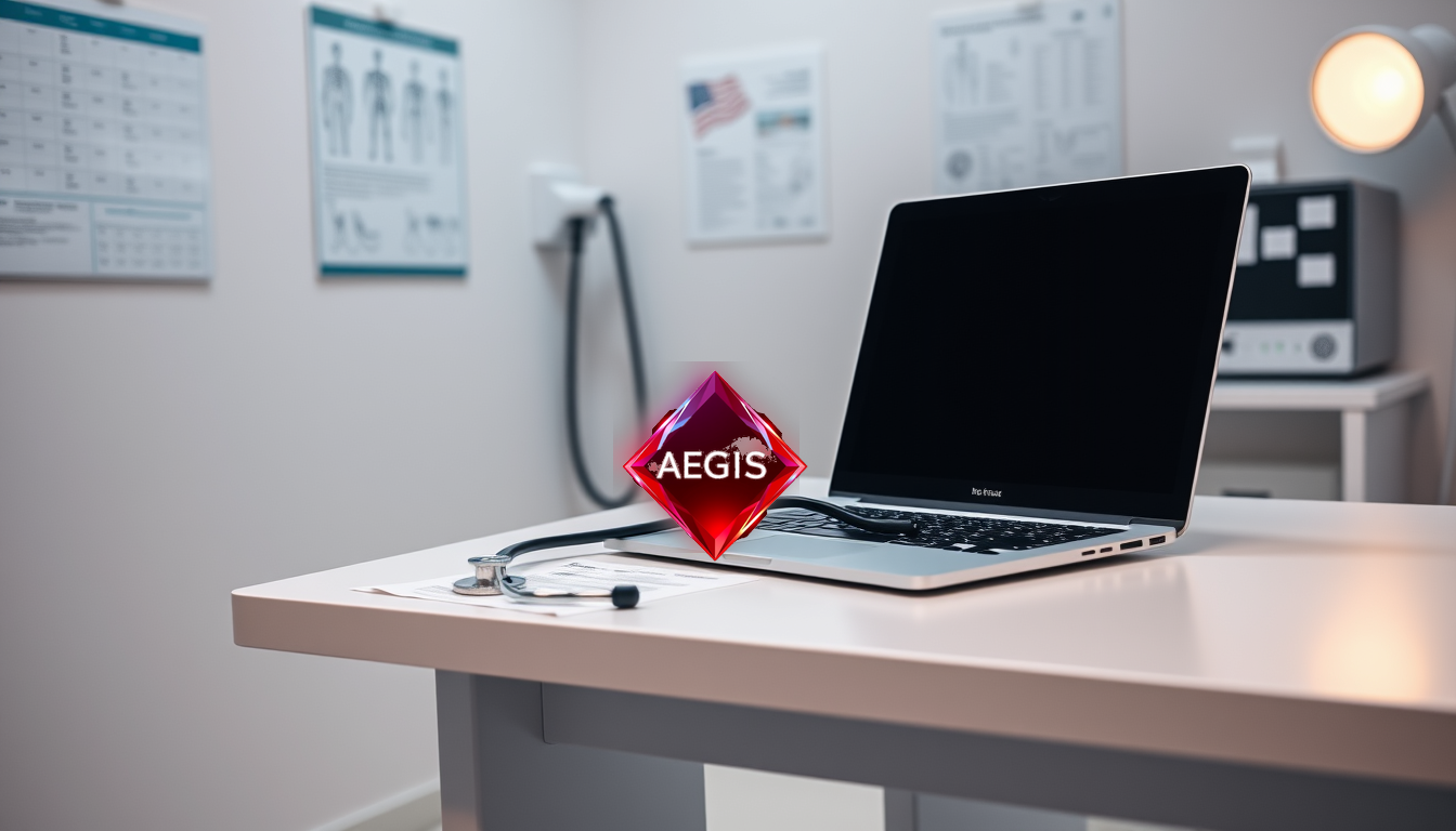 Aegis protecting a doctor exam room workstation